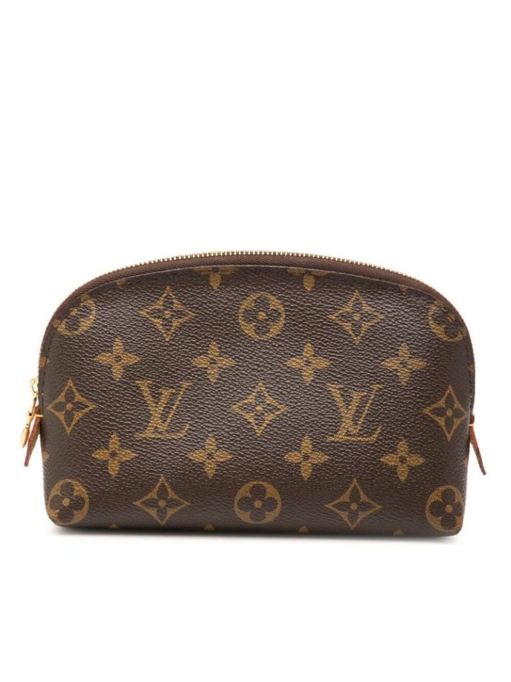 Louis Vuitton Monogram Pochette Cosmetic PM Pouch Brown Leather - Picture 1 of 7